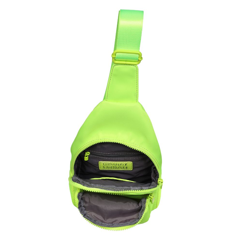 Urban Expressions Walker - Nylon Sling Backpack 840611110688 View 8 | Neon Yellow