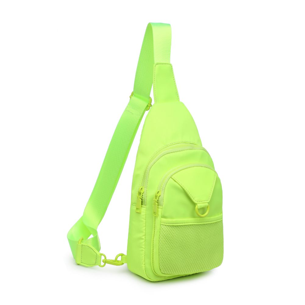 Urban Expressions Walker - Nylon Sling Backpack 840611110688 View 6 | Neon Yellow